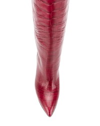 Bottes hauteur genou en cuir imprimées serpent rouges Paris Texas