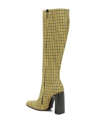 Bottes hauteur genou en cuir jaunes Balenciaga