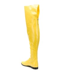 Bottes hauteur genou en cuir jaunes Alberta Ferretti