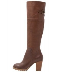 Bottes hauteur genou en cuir marron Anna Field