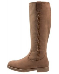Bottes hauteur genou en cuir marron Anna Field