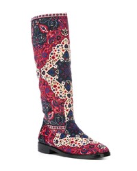 Bottes hauteur genou en cuir multicolores Leandra Medine