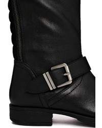 Bottes hauteur genou en cuir noires Dune