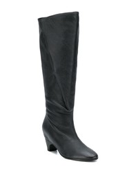 Bottes hauteur genou en cuir noires Marc Ellis