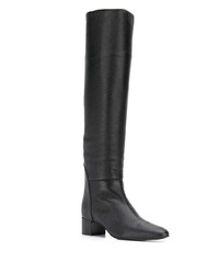 Bottes hauteur genou en cuir noires Giuseppe Zanotti