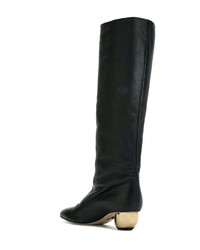 Bottes hauteur genou en cuir noires Paul Andrew