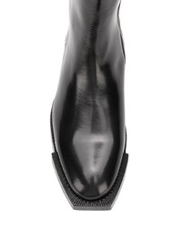 Bottes hauteur genou en cuir noires Alexander McQueen