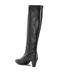 Bottes hauteur genou en cuir noires Via Roma 15