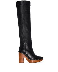 Bottes hauteur genou en cuir noires Jacquemus