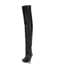 Bottes hauteur genou en cuir noires Saint Laurent