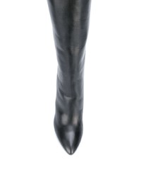 Bottes hauteur genou en cuir noires Saint Laurent
