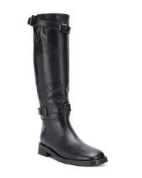 Bottes hauteur genou en cuir noires Ann Demeulemeester