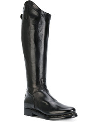 Bottes hauteur genou en cuir noires Eleventy