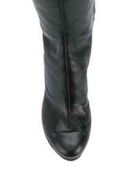 Bottes hauteur genou en cuir noires Chalayan