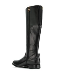 Bottes hauteur genou en cuir noires Fabi