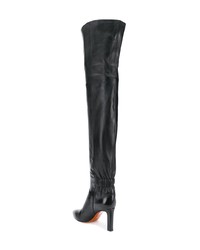 Bottes hauteur genou en cuir noires Santoni