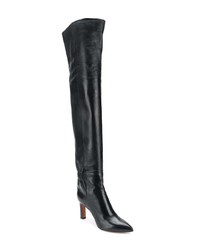 Bottes hauteur genou en cuir noires Santoni