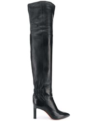 Bottes hauteur genou en cuir noires Santoni