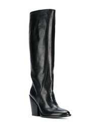 Bottes hauteur genou en cuir noires A.F.Vandevorst