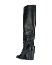 Bottes hauteur genou en cuir noires A.F.Vandevorst