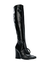 Bottes hauteur genou en cuir noires Dorateymur