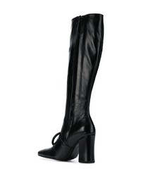 Bottes hauteur genou en cuir noires Dorateymur