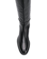 Bottes hauteur genou en cuir noires Alberto Gozzi