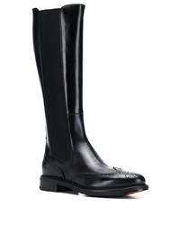 Bottes hauteur genou en cuir noires Santoni