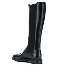 Bottes hauteur genou en cuir noires Santoni