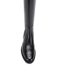 Bottes hauteur genou en cuir noires Santoni