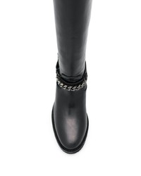 Bottes hauteur genou en cuir noires Via Roma 15