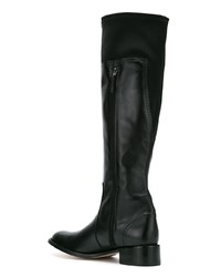 Bottes hauteur genou en cuir noires Sarah Chofakian