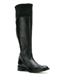 Bottes hauteur genou en cuir noires Sarah Chofakian