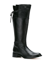 Bottes hauteur genou en cuir noires Sarah Chofakian