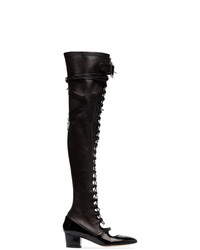 Bottes hauteur genou en cuir noires Liudmila