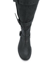 Bottes hauteur genou en cuir noires Ann Demeulemeester