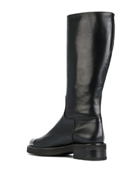 Bottes hauteur genou en cuir noires Baldinini