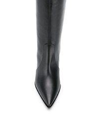 Bottes hauteur genou en cuir noires Casadei