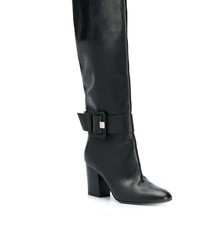 Bottes hauteur genou en cuir noires Sergio Rossi