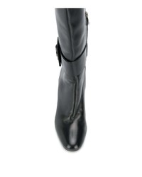 Bottes hauteur genou en cuir noires Sergio Rossi