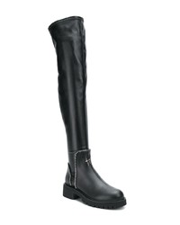 Bottes hauteur genou en cuir noires Giuseppe Zanotti Design