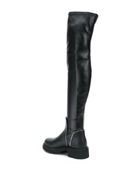 Bottes hauteur genou en cuir noires Giuseppe Zanotti Design