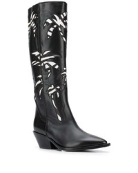 Bottes hauteur genou en cuir noires A.F.Vandevorst