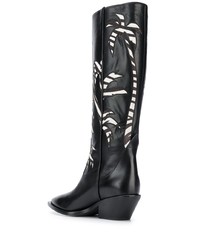 Bottes hauteur genou en cuir noires A.F.Vandevorst