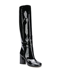 Bottes hauteur genou en cuir noires Maison Margiela