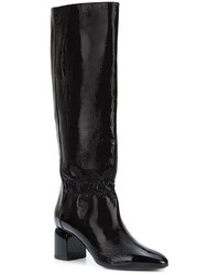 Bottes hauteur genou en cuir noires Pierre Hardy