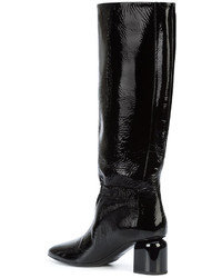 Bottes hauteur genou en cuir noires Pierre Hardy