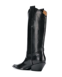 Bottes hauteur genou en cuir noires Maison Margiela