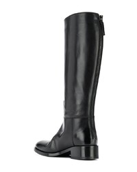 Bottes hauteur genou en cuir noires Vittorio Virgili