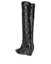 Bottes hauteur genou en cuir noires Sandro Paris